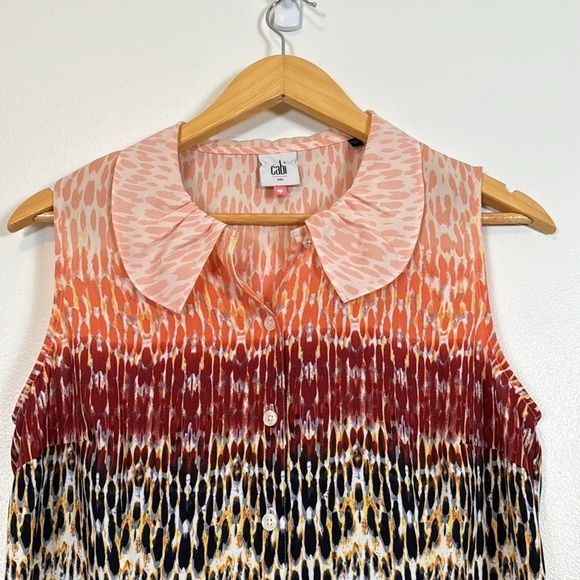 Cabi Ombre Peter Pan Collar Love Top Wm Small Buttondown Artsy Multicolor Twee - Picture 2 of 10